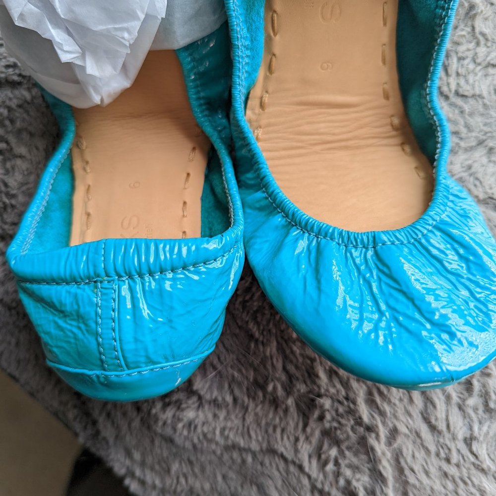 Blue Patent Tiek Ballet Flats